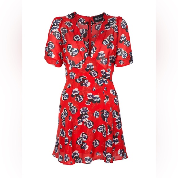 Realization Par Ozzie Red Silk Mini Dress - Picture 2 of 6